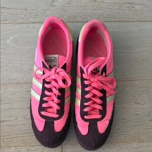 adidas Pink Women's Athletic Sneakers with Cream Stripes